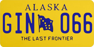 AK license plate GIN066