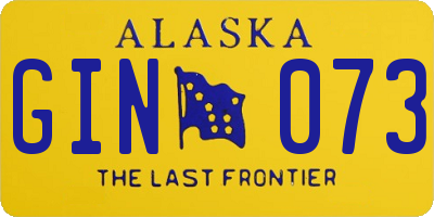AK license plate GIN073