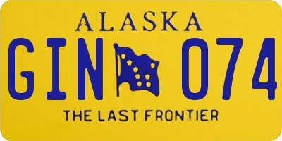 AK license plate GIN074