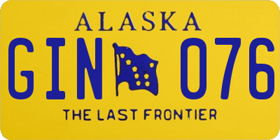 AK license plate GIN076