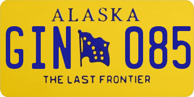 AK license plate GIN085