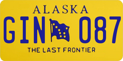 AK license plate GIN087