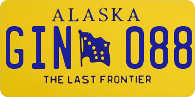 AK license plate GIN088