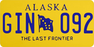 AK license plate GIN092