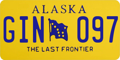 AK license plate GIN097