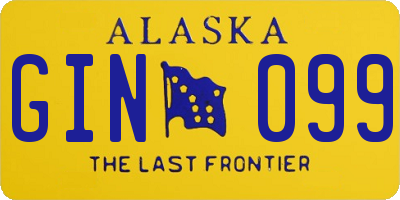 AK license plate GIN099