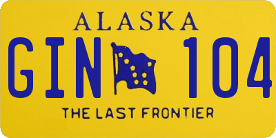 AK license plate GIN104