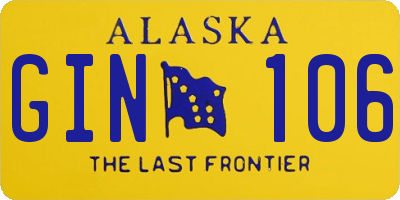AK license plate GIN106