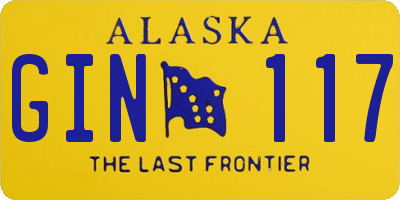AK license plate GIN117