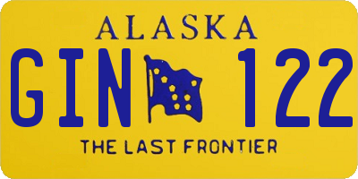 AK license plate GIN122