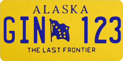 AK license plate GIN123