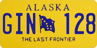 AK license plate GIN128