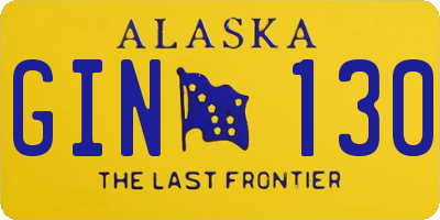 AK license plate GIN130