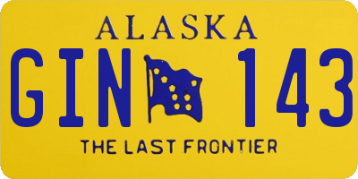 AK license plate GIN143
