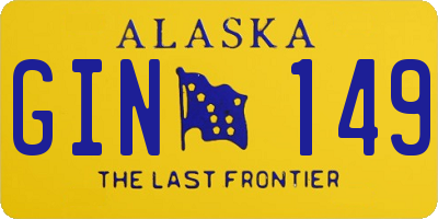 AK license plate GIN149