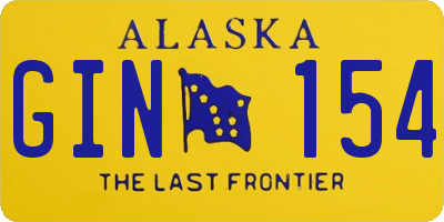 AK license plate GIN154