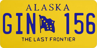 AK license plate GIN156