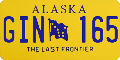 AK license plate GIN165