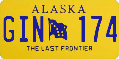 AK license plate GIN174