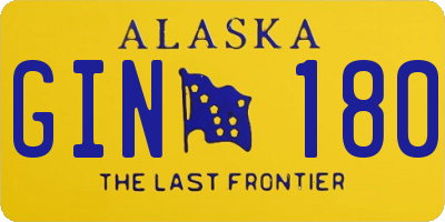 AK license plate GIN180