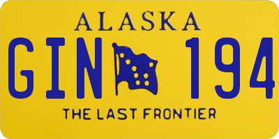 AK license plate GIN194
