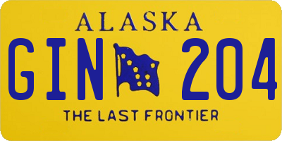 AK license plate GIN204