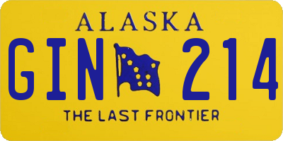 AK license plate GIN214