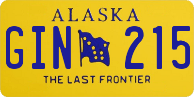 AK license plate GIN215