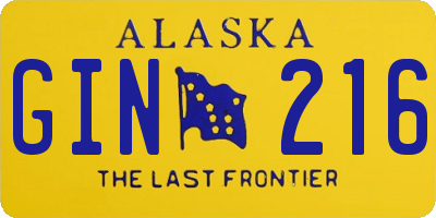 AK license plate GIN216