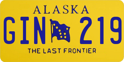 AK license plate GIN219