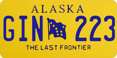 AK license plate GIN223
