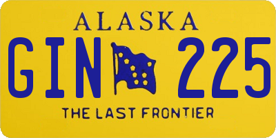 AK license plate GIN225