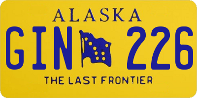 AK license plate GIN226