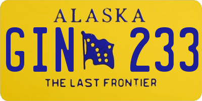AK license plate GIN233