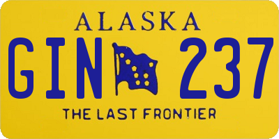 AK license plate GIN237