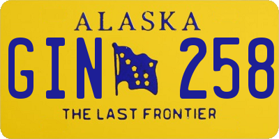 AK license plate GIN258