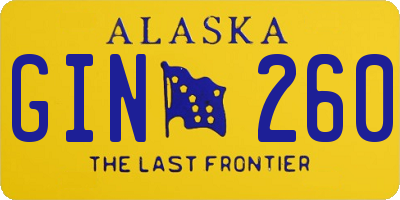 AK license plate GIN260