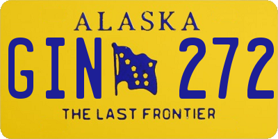 AK license plate GIN272