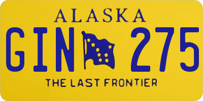 AK license plate GIN275