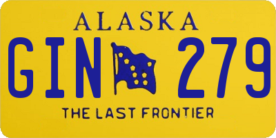 AK license plate GIN279