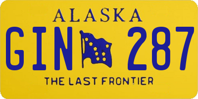 AK license plate GIN287