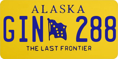 AK license plate GIN288