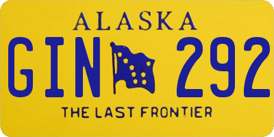 AK license plate GIN292