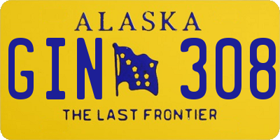 AK license plate GIN308