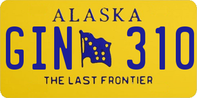 AK license plate GIN310
