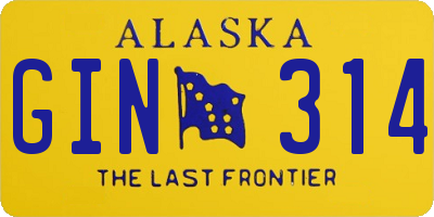 AK license plate GIN314
