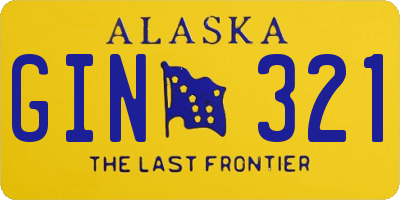 AK license plate GIN321