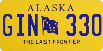 AK license plate GIN330