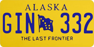 AK license plate GIN332
