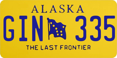 AK license plate GIN335